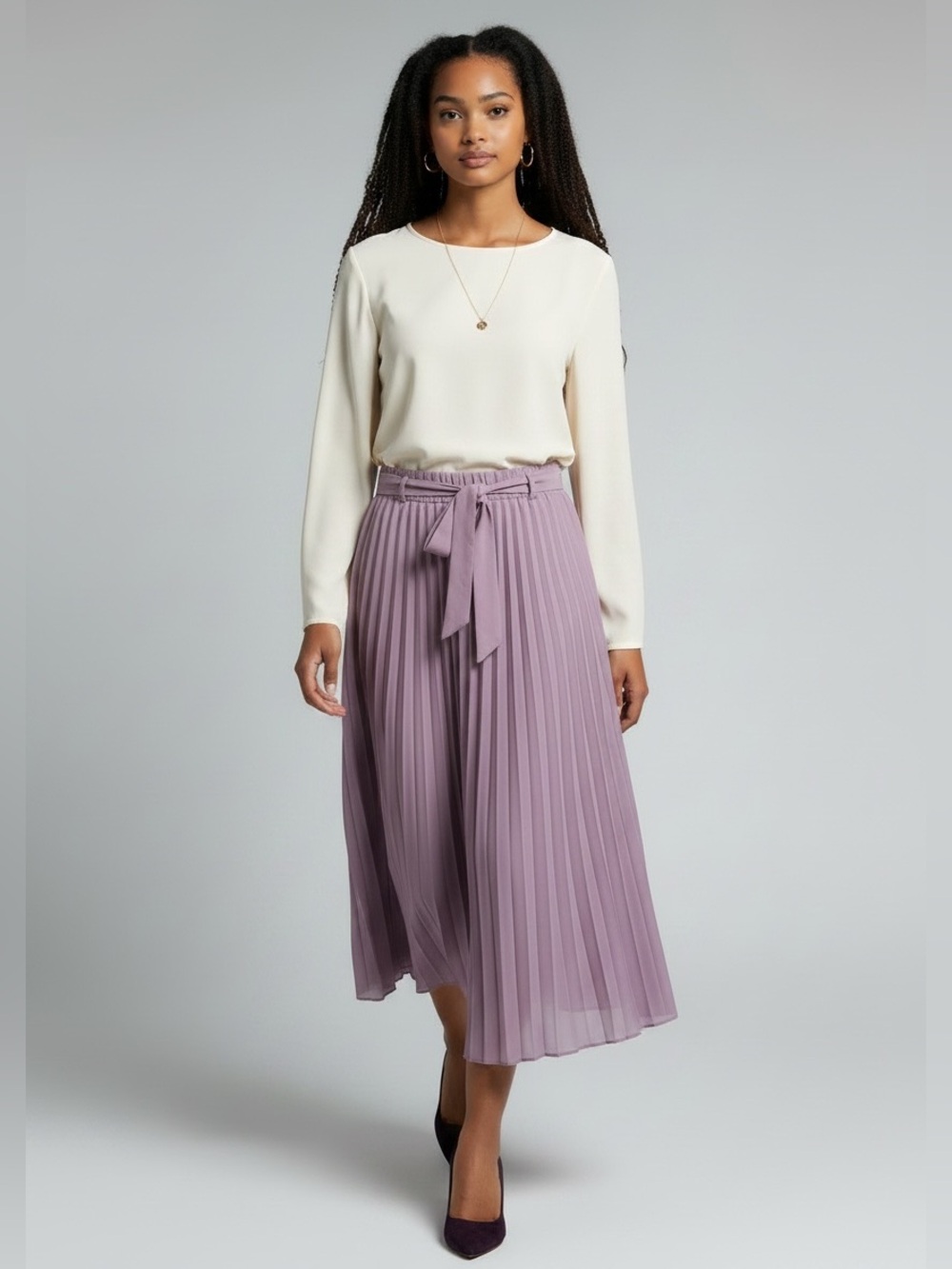 Joie Lavender Pleated Maxi Skirt